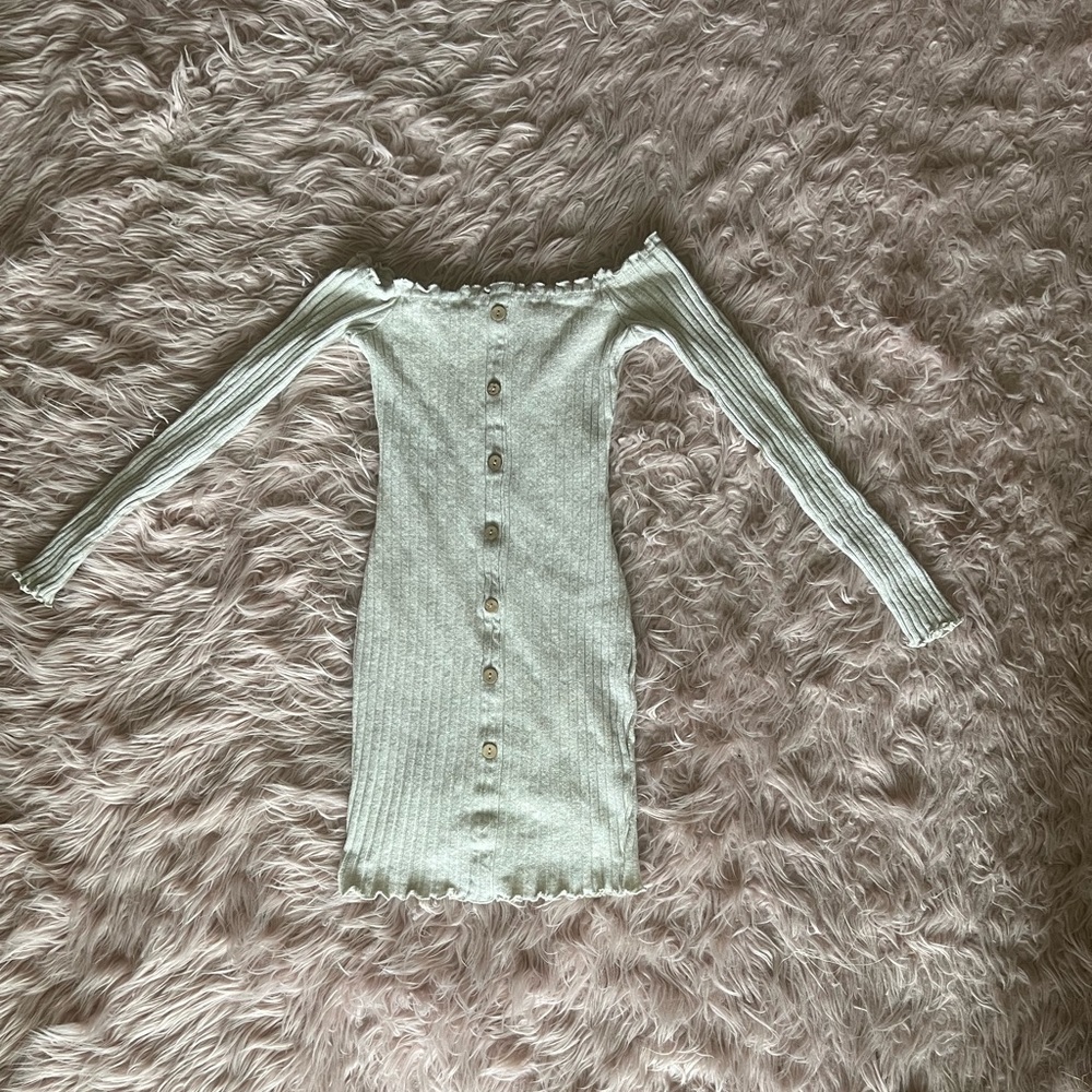 jacklyn off shoulder mini dress- oatmeal